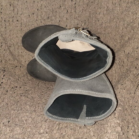 CL FACTORY-Italy-Gray Oiled Leather Engineer Boots-Sz 37-Excellent - Picture 7 of 8